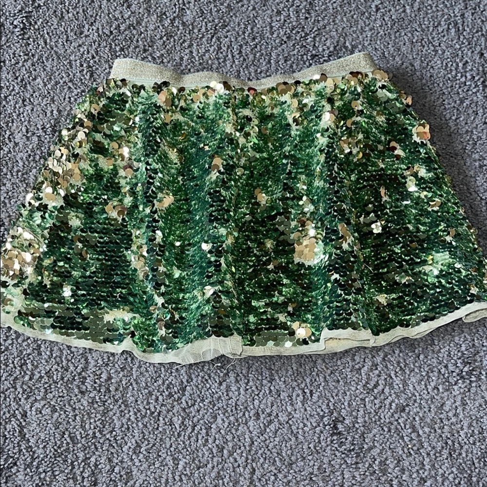 H&M Green Sequin Bubble Skirt